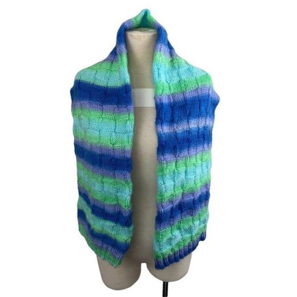 35 Blue? Green Purple Knit Scarf
